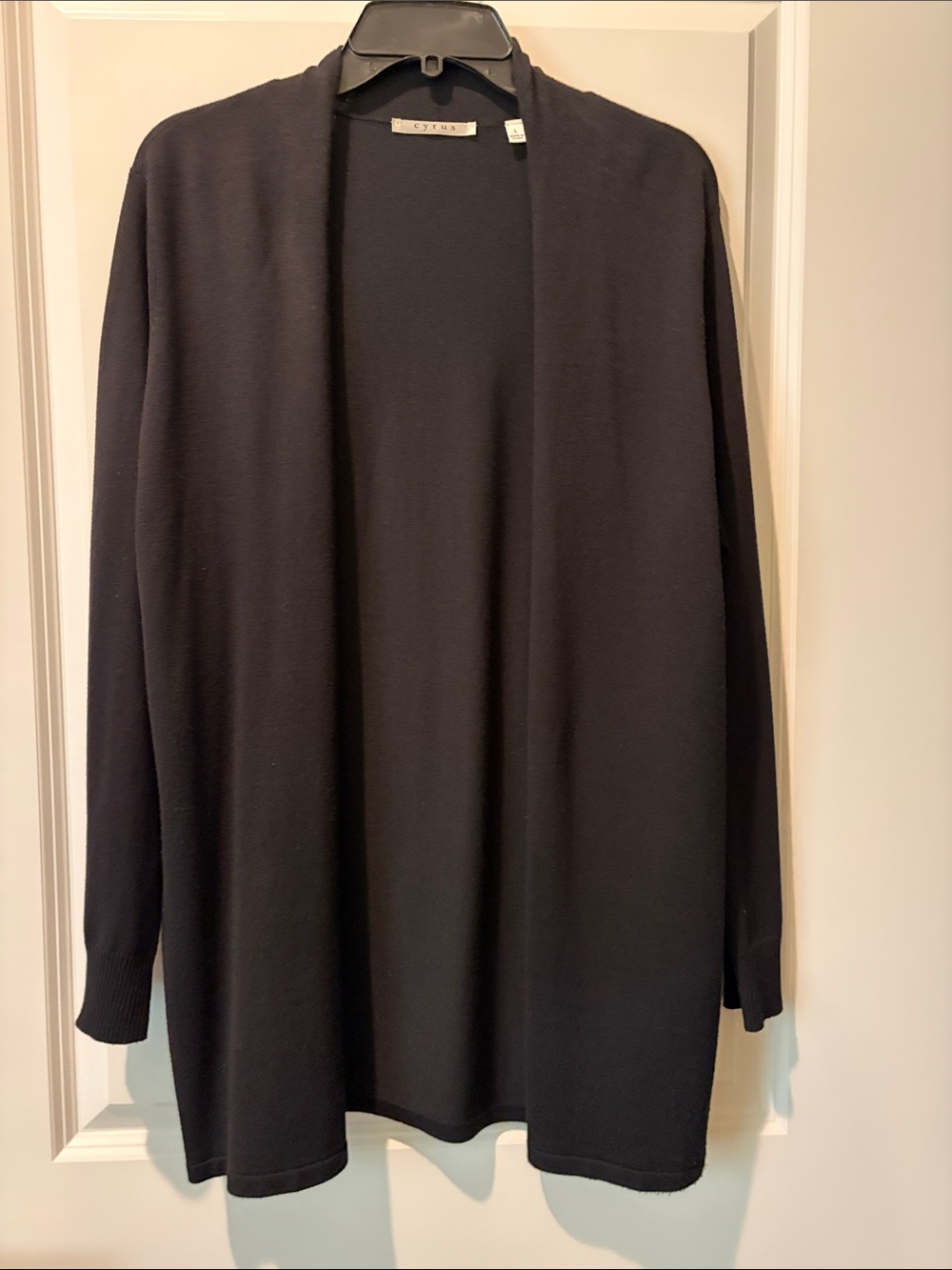 Cyrus Open-Front Black Cardigan